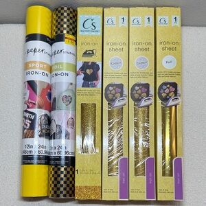 6- rolls Iron-On Foil and Glitter Sheets Bundle